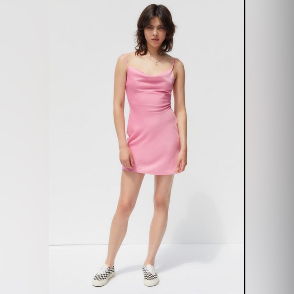 Urban Outfitters pale pink satin slip dress